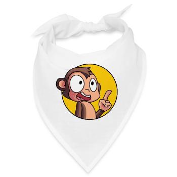 Schlaues Äffchen - Bandana - Weiß - Vorne
