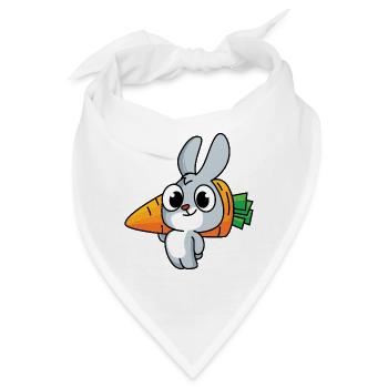 Fleißiges Häschen - Bandana - Weiß - Vorne