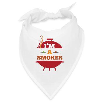 I am a smoker | BBQ - Bandana - Weiß - Vorne