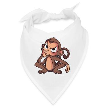 Schlaues Äffchen - Bandana - Weiß - Vorne