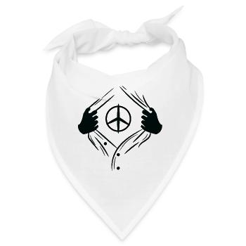Meinungsfreiheit Friedenszeichen Liebe Frieden - Bandana - Weiß - Vorne