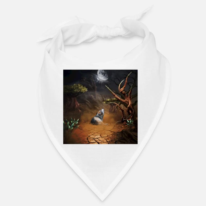Awesome wolf in the dark night Bandana