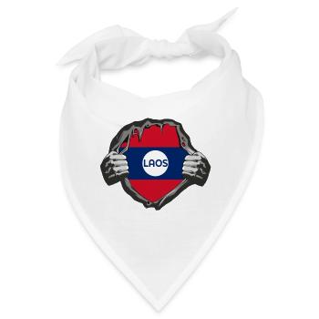 Laos Flaggen Design - Bandana - Weiß - Vorne