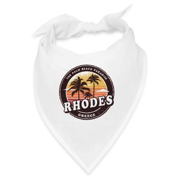 Rhodos Griechenland Strand Design - Bandana - Weiß - Vorne