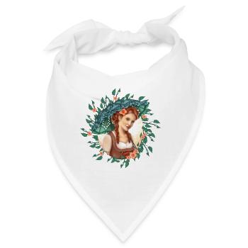 Mädchen mit Regenschirm - Bandana - Weiß - Vorne