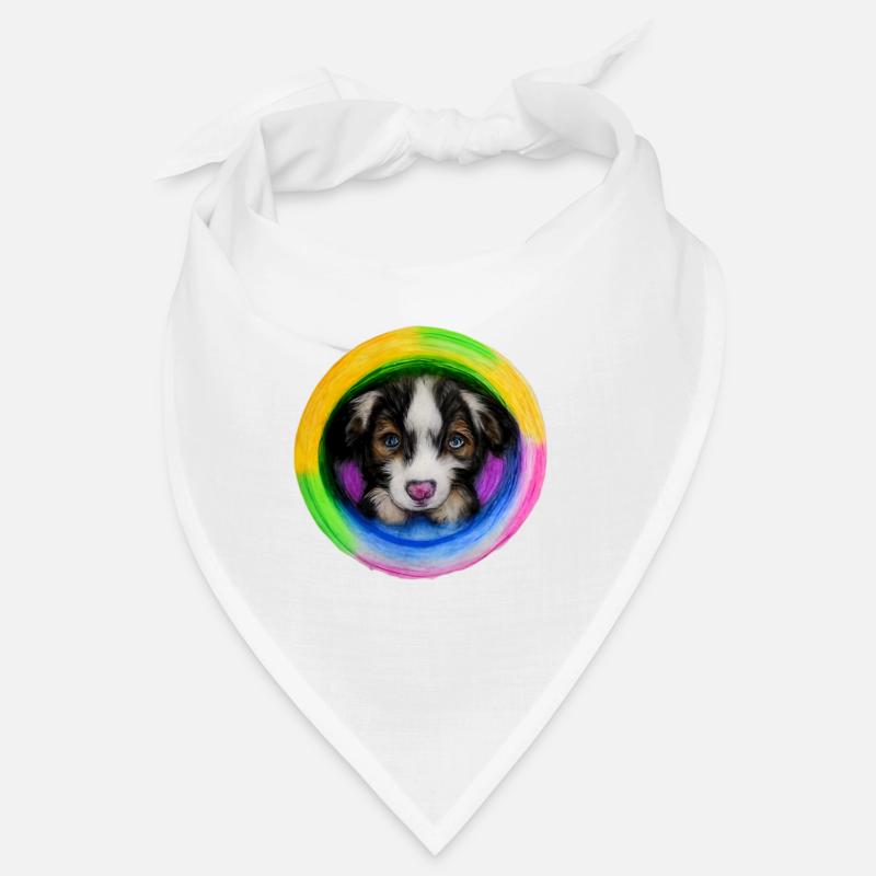 Regenbogen Hund Australian Shepherd Bandana
