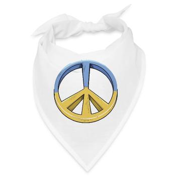 Peacezeichen Retro Design Ukraine Antikrieg - Bandana - Weiß - Vorne