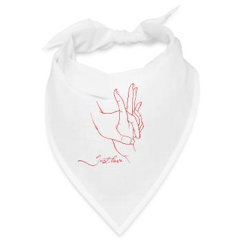 Einfach lieben, Hand in Hand - Bandana - Weiß - Vorne