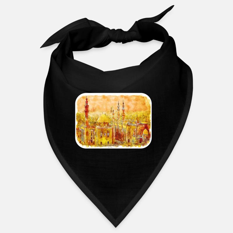 Le Caire Egypte Aquarelle Esquisse Dessinée Illustration Bandana