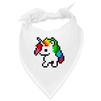 PixelEinhorn Regenbogen - Bandana - Weiß - Vorne