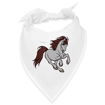 Pferdeliebe Galopp Islandpferde Pferde Isländer - Bandana - Weiß - Vorne