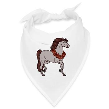 Cool Pferde Galopp Islandpferde Pferdefan - Bandana - Weiß - Vorne