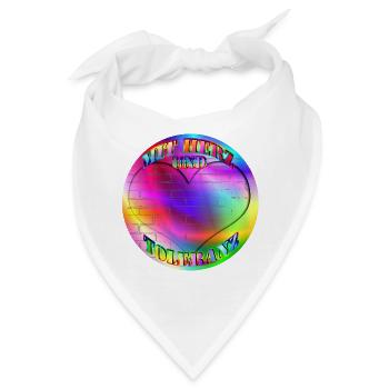 Regenbogen mit Herz und Toleranz ohne Mauer - Bandana - Weiß - Vorne