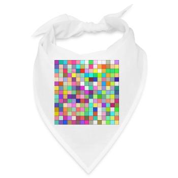 Bunte Quadrate Muster - Bandana - Weiß - Vorne