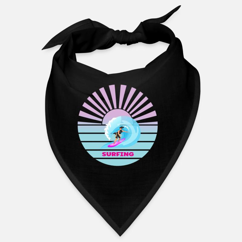 Surfer coucher de soleil vagues Bandana
