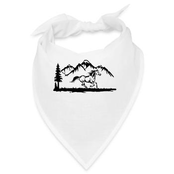 Galopp Pferde Pferdenarr Islandpferde Pferdeliebe - Bandana - Weiß - Vorne
