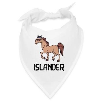 Isländer Pferdenarr Trab Islandpferde Spruch - Bandana - Weiß - Vorne