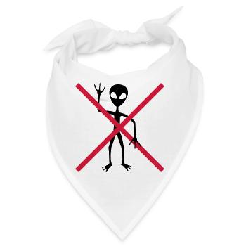 Verboten Schild außerirdischer Besucher - Bandana - Weiß - Vorne