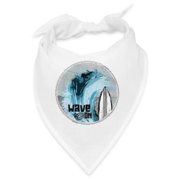 Meereswelle mit Surfboard Design - Bandana - Weiß - Vorne
