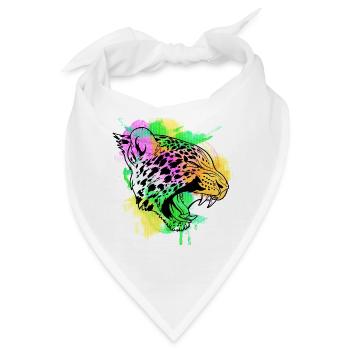 Ein Schönes und Lustiges Aquarell Leopard Design - Bandana - Weiß - Vorne