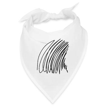 Abstraktes Kunst-Doodle - Bandana - Weiß - Vorne