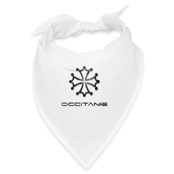 Logo Occitanie Stil getragener Farbverlauf - Bandana - Weiß - Vorne