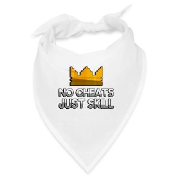 NO CHEATS JUST SKILL + King Crown - Gaming - Bandana - Weiß - Vorne