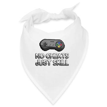 NO CHEATS JUST SKILL + SNES Controller - Gaming - Bandana - Weiß - Vorne