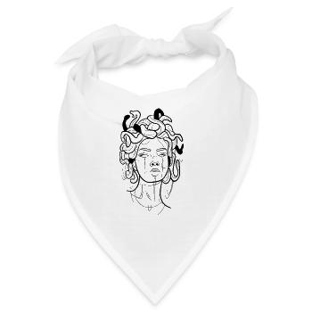 Medusa Zeichnungslinie Kunst - Bandana - Weiß - Vorne