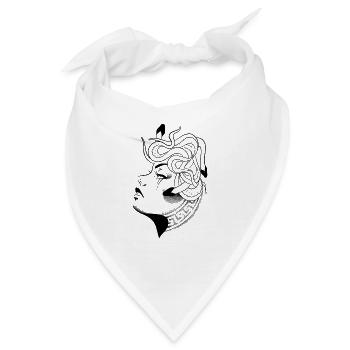 Medusa-Dotwork - Bandana - Weiß - Vorne