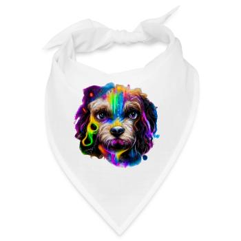 Cavapoo Design in Farbe - Bandana - Weiß - Vorne