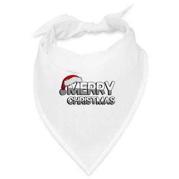 MERRY CHRISTMAS + Zipfelmütze - Weihnachten - Bandana - Weiß - Vorne