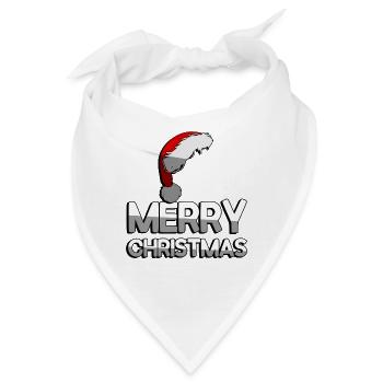 MERRY CHRISTMAS + Zipfelmütze - Weihnachten - Bandana - Weiß - Vorne