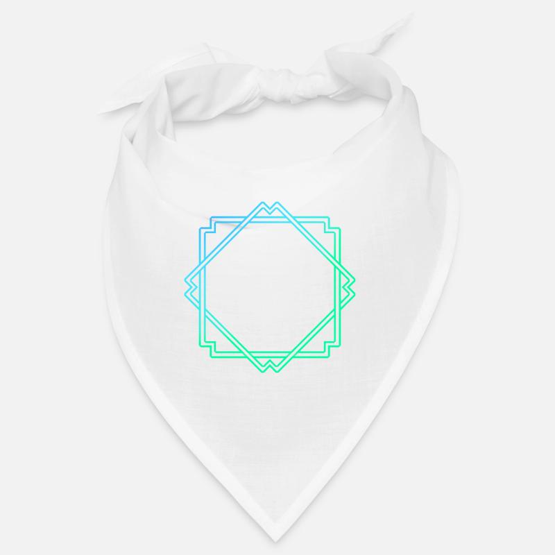 Grün Blauer Quadratischer Rahmen Deko Bandana