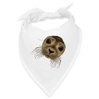 süße Wassertiere, robbengesicht, süße tiermotive - Bandana - Weiß - Vorne