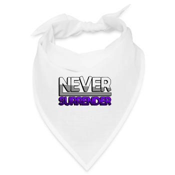 NEVER SURRENDER (Lila) - Gaming - Bandana - Weiß - Vorne