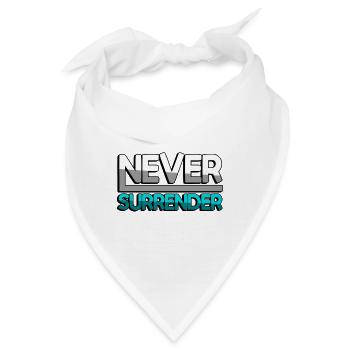 NEVER SURRENDER (Türkis) - Gaming - Bandana - Weiß - Vorne