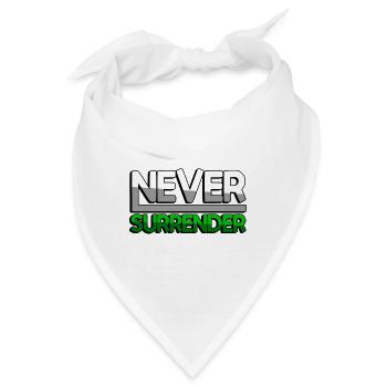 NEVER SURRENDER (Grün) - Gaming - Bandana - Weiß - Vorne