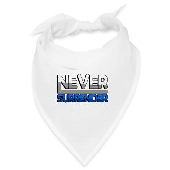 NEVER SURRENDER (Blau) - Gaming - Bandana - Weiß - Vorne