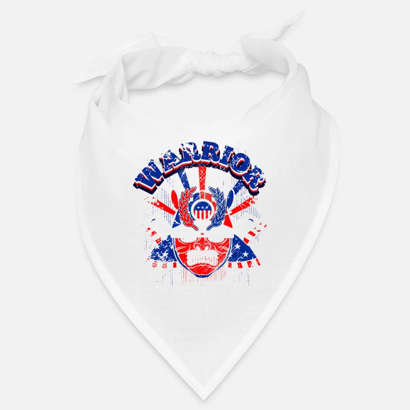 A Beautiful Samurai Warrior with US Flag Design Bandana