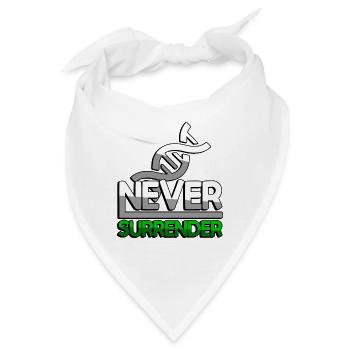 NEVER SURRENDER (Grün) + DNA - Gaming - Bandana - Weiß - Vorne