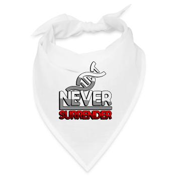 NEVER SURRENDER (Rot) + DNA - Gaming - Bandana - Weiß - Vorne