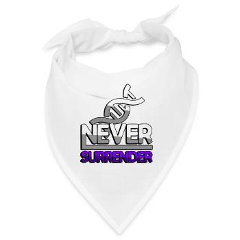 NEVER SURRENDER (Lila) + DNA - Gaming - Bandana - Weiß - Vorne