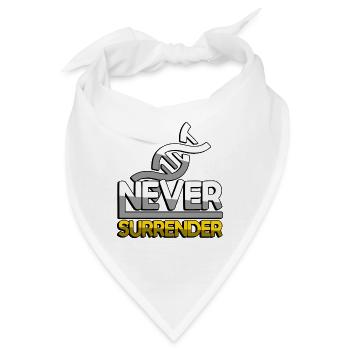 NEVER SURRENDER (Gelb) + DNA - Gaming - Bandana - Weiß - Vorne