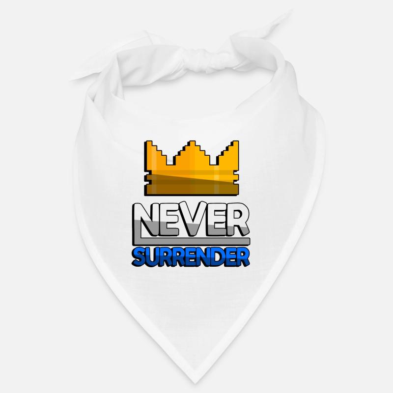 NEVER SURRENDER (Blau) + King Crown - Gaming Bandana