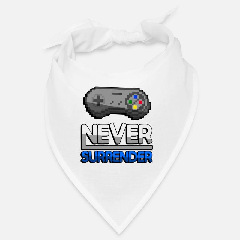 NEVER SURRENDER (Blau) + SNES Controller - Gaming Bandana