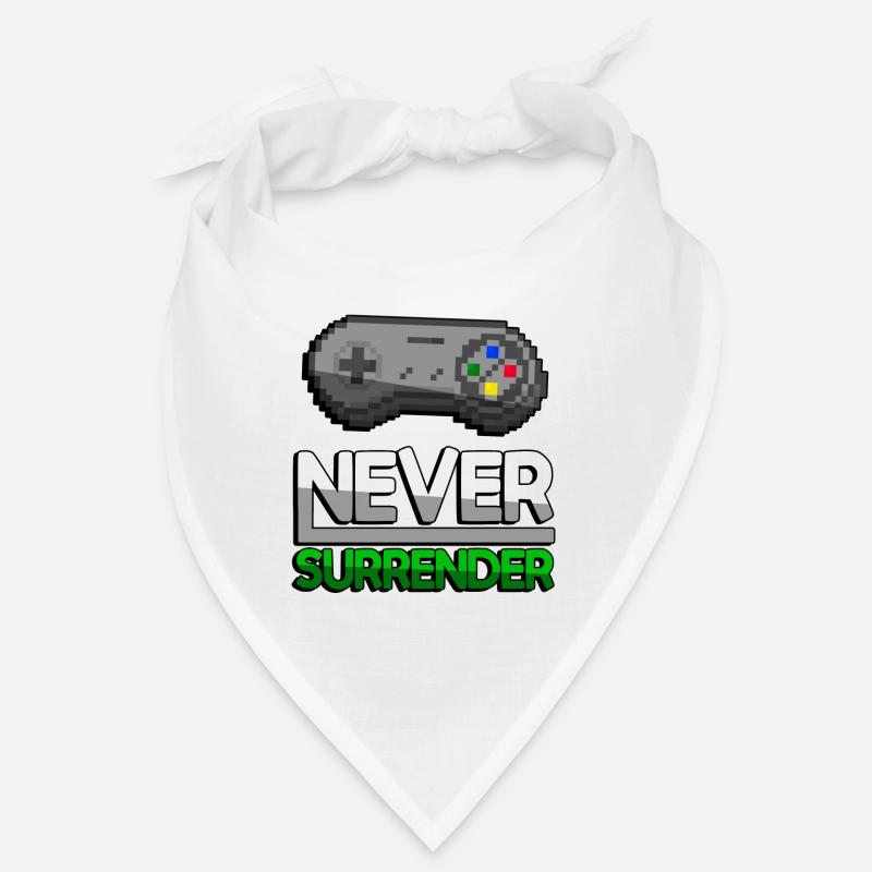 NEVER SURRENDER (Grün) + SNES Controller - Gaming Bandana