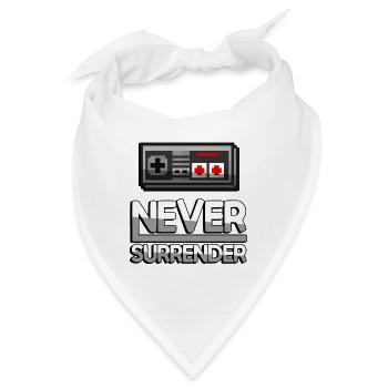 NEVER SURRENDER (Weiß) + NES Controller - Gaming - Bandana - Weiß - Vorne