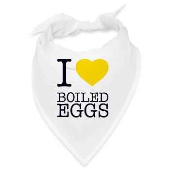 I LOVE BOILED EGGS Eier - Bandana - Weiß - Vorne