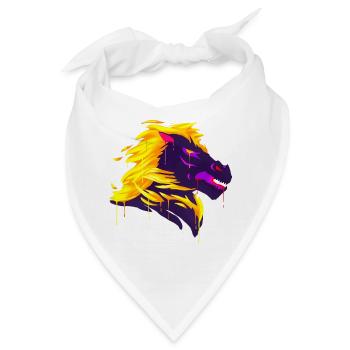 Ein Schönes und Lustiges Nightmare Pferd auf Feuer - Bandana - Weiß - Vorne